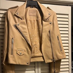 Blank NYC Camel Leather Moto Jacket